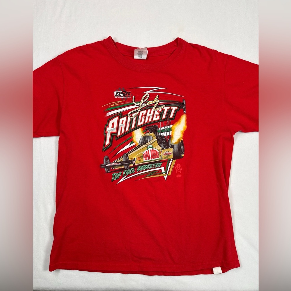 DON SCHUMACHER RACING Leah Prichett Papa John's Top Fuel Dragster T-Shirt Size M